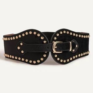 Rivet Elastic Studded Buckle Belt